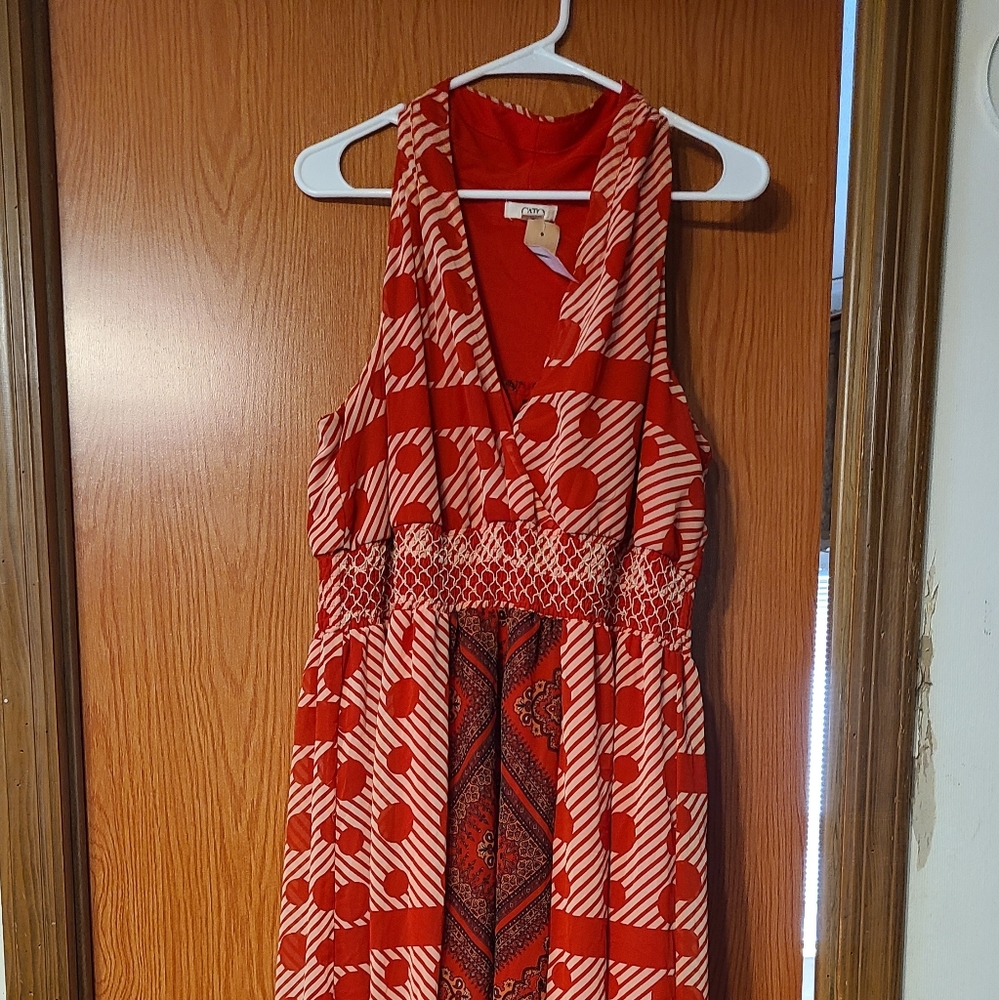Red maxi dress